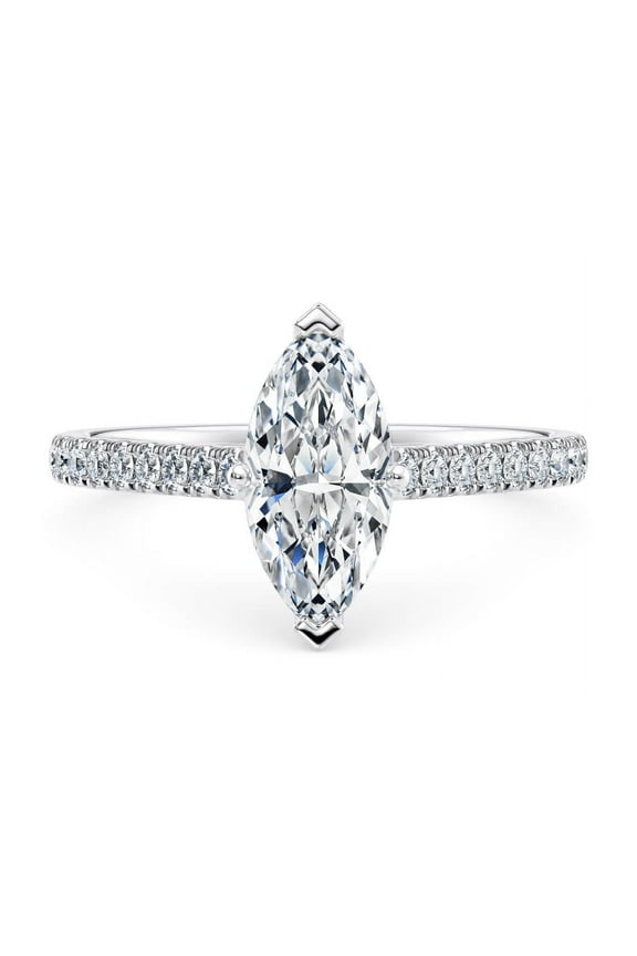 1.25 CT Marquise Shape Moissanite Halo Vintage Engagement Ring in 925 Silver