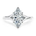 thumbnail image 1 of Sparkling Splendor: 1.5 Ct Marquise cut Moissanite Diamond Solitaire Engagement Ring with two shoulders in 925 Silver for Her, 1 of 4
