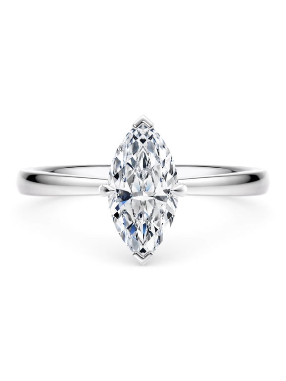 1 Carat Marquise cut Moissanite Diamond Solitaire Promise Ring For Women 925 Silver