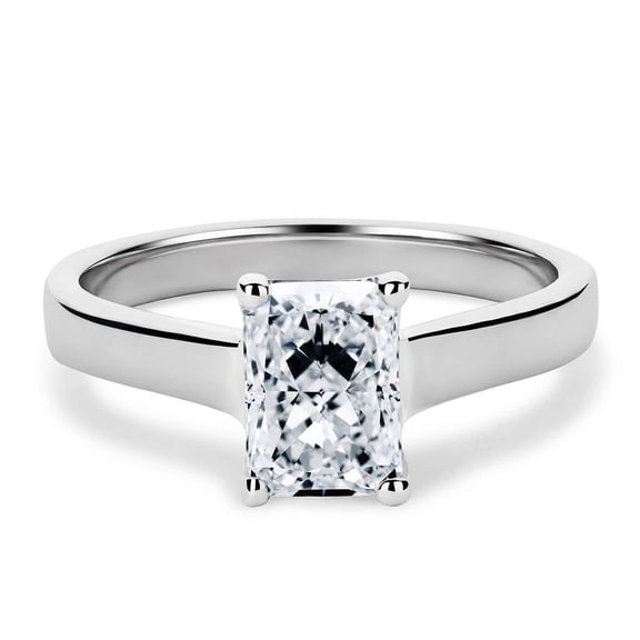 Sparkling Splendor 1 Carat Radiant cut Moissanite Diamond Solitaire Promise Ring For Women 925 Silver