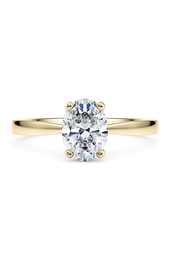 Rings for Women 2 Ct Oval Cut Lab Grown Diamond Ring Prong-Setting 10K Solid Rose, White & Yellow Gold