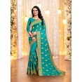 thumbnail image 1 of Sky Blue Satin Silk Traditional Saree with Stone Work, 1 of 4