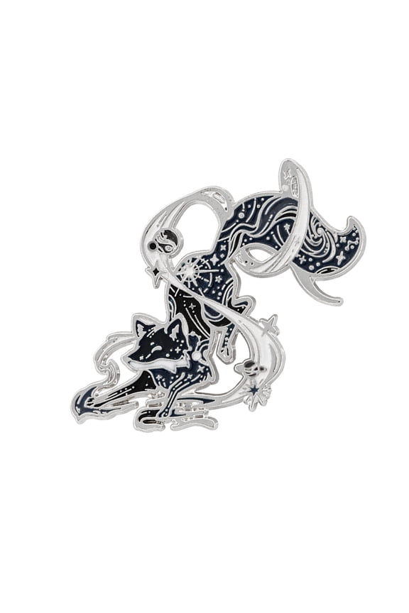 Sparkling Star Foxes Pin With Secure Clasp Elegant Design Everyday Formal Foxes Brooch Accessory For Women And Teens