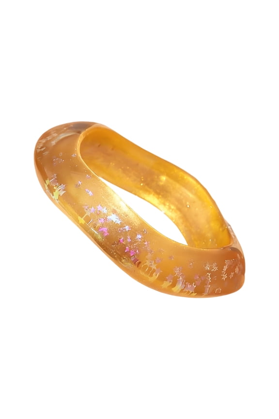 Sparkling Star Pattern Resin Bangle with Sparkling Star Pattern Stylish Jewelry for Women Girl