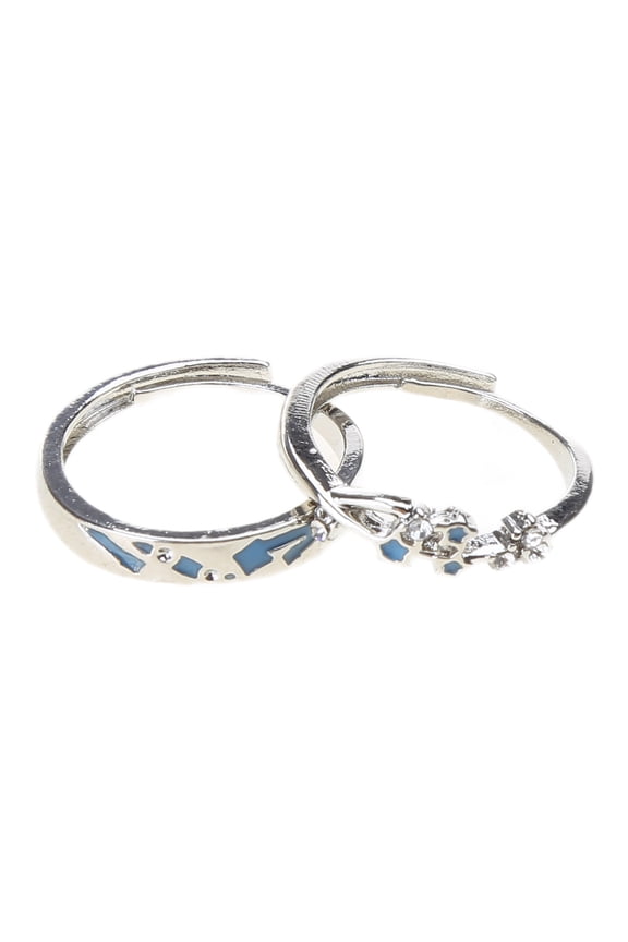 Sparkling Star Rings Stylish Glow Rings for Couple Star Shaped Finger Rings Jewelry Accessory Valentines Day Gift