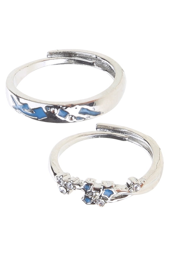 Sparkling Star Rings Stylish Glow Rings for Couple Star Shaped Finger Rings Jewelry Accessory Valentines Day Gift