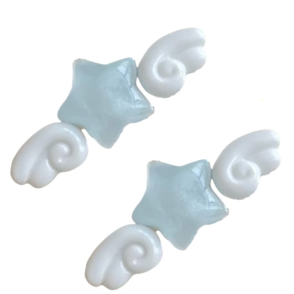 Sparkling Star Wing Hair Clip Plastic Duckbill Design For Girls Women Sweet Grip 2000s Hair Accessories