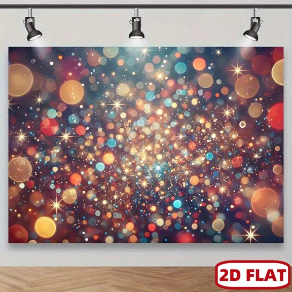 Sparkling Starlight Bokeh Lights Backdrop Home Room Wall Decoration Party Event Photography Background Perfect for Photo Booth Stage Night Theme Celebrations Banner