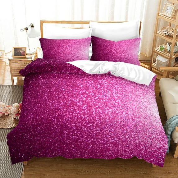 Sparkling Stars Design Duvet Cover Soft Microfiber Gradient Color Bedding Set Brilliant Starlight Quilt Cover Simple Sweet Style Comforter Cover with Pillowcases