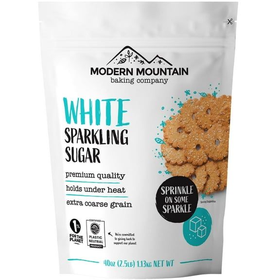 Sparkling Sugar (2.5lb) – White Sanding Sugar, Extra Coarse Crystals for Baking, Bright White, Adds Crunch & Sparkle, Heat-Stable, Non-GMO, Verified Gluten-Free