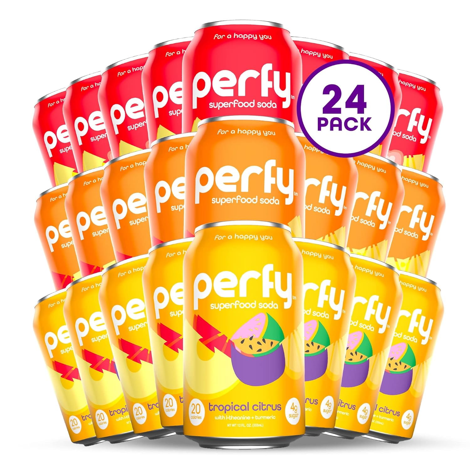 Sparkling Superfood Soda w/ Brain Health s, Beverages w/ L, Turmeric