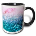 thumbnail image 1 of 3drose, Sparkling Teal Blue Luxury Shine Girly Elegant Mermaid Glitter, 15oz Two-tone Black Mug, 1 of 6