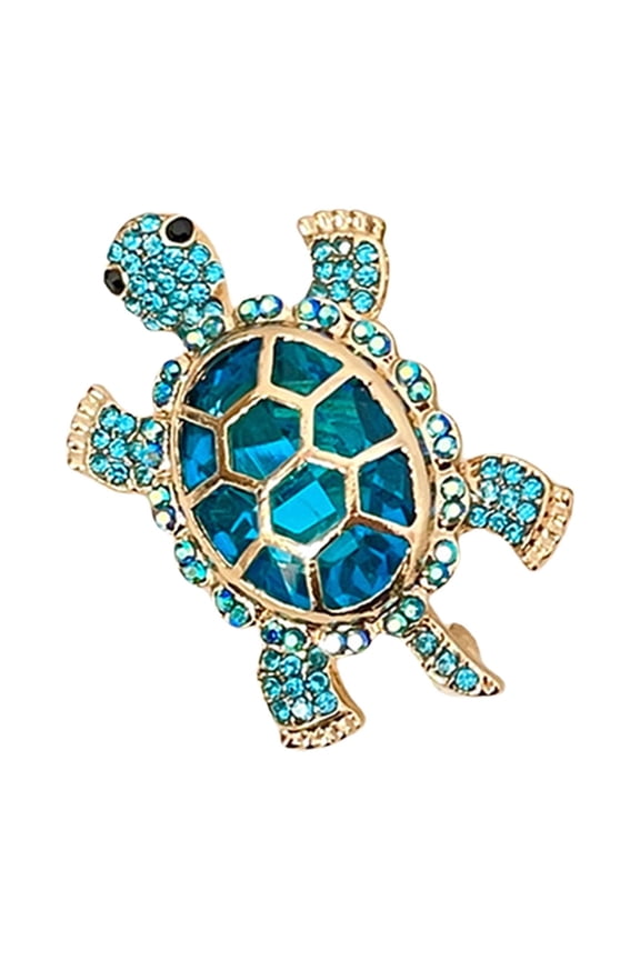 Sparkling Turtles Pin Handcrafted Detailing Brooch With Nonslip Clasp Lightweight Accessory For Evening Event Outdoors