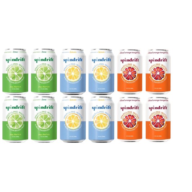 Sparkling Water 3 Flavor Variety Pack Lemon, Lime, and Blood Orange, 12
