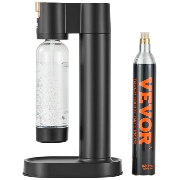 Sparkling Water Maker Machine, Home Soda Carbonator Kit with BPA-Free 1L PET Bottle & CO2 Cylinder, Fits 60L Screw-in CO2 Tanks, for Fresh Seltzer & Fizzy Drinks