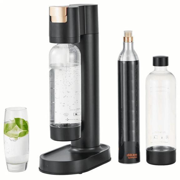 Sparkling Water Maker Soda Maker Machine, Home Carbonating Kit with 2 Bottles & CO2 Cylinder, Seltzer Water Machine for Kitchen Counter, Compatible with 60L CO2