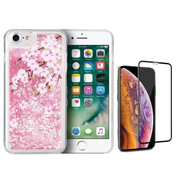 Sparkling Waterfall Beautiful Cellphone Case for iPhone 7 / 8 and Temper Glass