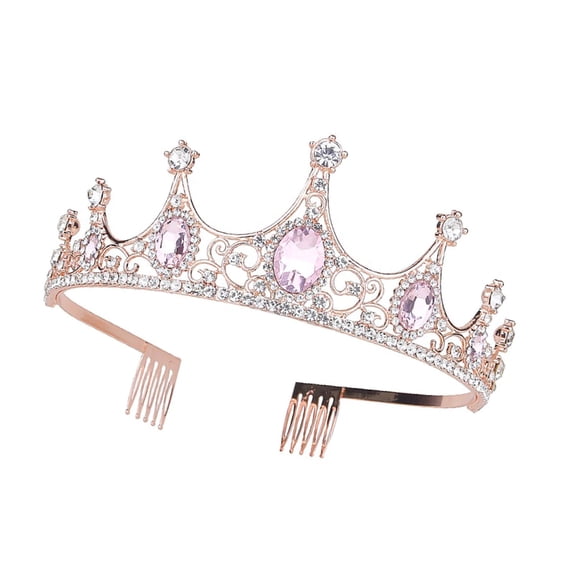 Sparkling Wedding Tiaras Crownpiece With Secure Comb For Bride Formal Occasion