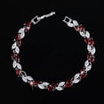 thumbnail image 1 of Sparkling White Cubic Zirconia Colorful Leaf Women Link Chain Bracelets Bangles, 1 of 9
