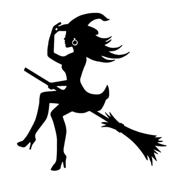 Miaoooo Sparkling Witch Halloween Window Die Cut Decorative Stickers