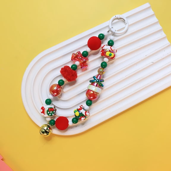 Sparkling beaded Charms Strap, Crystal Bracelet Wrist Lanyard, Cute Phone Key Chain, suitable for camera, wallet and mobile phone case, Christmas gifts