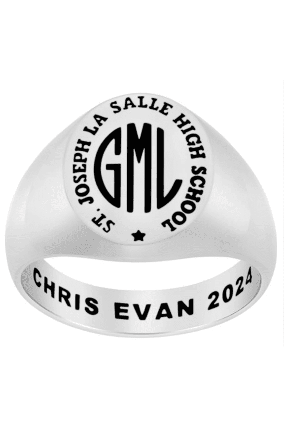 Custom Top Text and Inside Engraving For Men and Women in 925 Sterling Silver