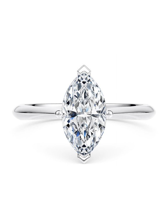 SparklingSplendor 1.3 Ct Marquise Cut Moissanite Solitaire Engagement knife-edge Ring for Women in 925 Sterling Silver