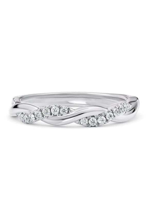 SparklingSplendor 925 Sterling Silver Infinity Wave Moissanite Diamond Wedding Band for Women