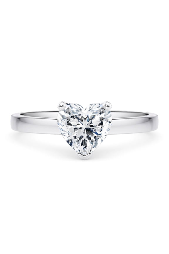 SparklingSplendor 925 Sterling Silver Rhodium Plated Heart Shape Diamond Engagement Ring for Women