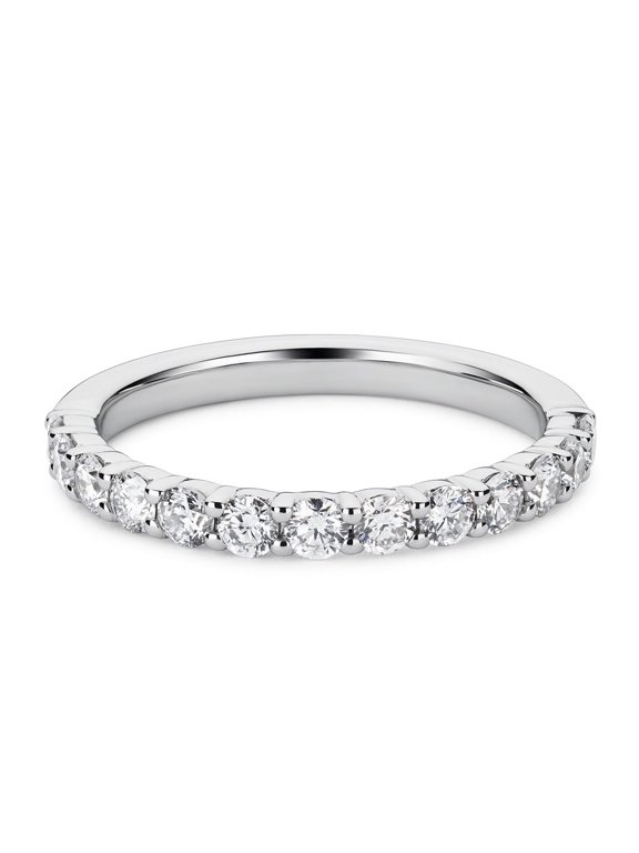 SparklingSplendor Claw Set Half Eternity Wedding Band Ring 925 Sterling Silver With Moissanite Diamond