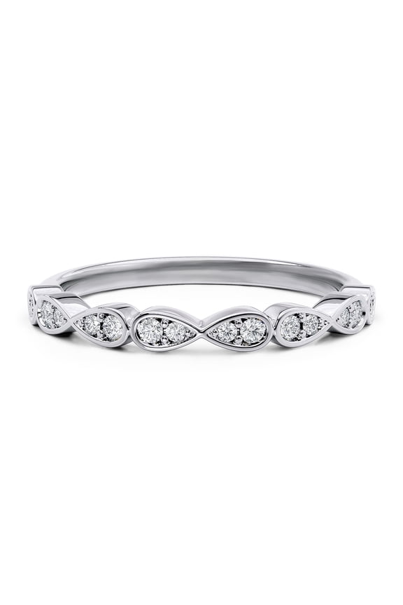SparklingSplendor Half Eternity Twisted Stackable Infinity Wedding Band for Women 925 Sterling Silver Moissanite Diamond