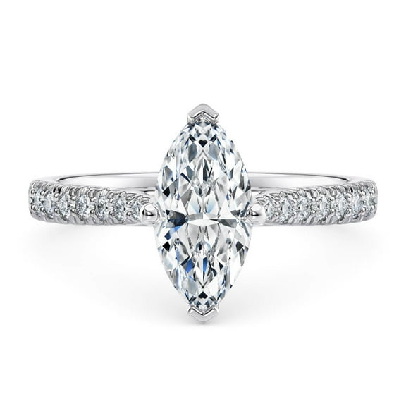 SparklingSplendor Infinitely scintillating 1.5 Ct Marquise cut Moissanite Diamond Engagement Ring – 925 Sterling Silver for Women