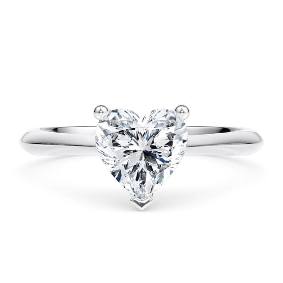 SparklingSplendor Solitaire Heart-Shaped 1 Ct Moissanite Diamond Ring in 925 Silver for Women