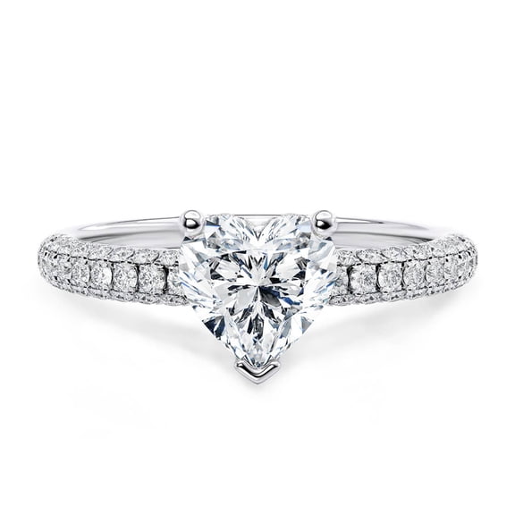 SparklingSplendor Vintage 2 Ct Heart Cut Moissanite Diamond Engagement Ring in 925 Silver for Her