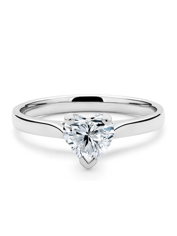 SparklingSplendor1.3 Ct Heart Cut Moissanite Solitaire Engagement Ring for Women in 925 Sterling Silver