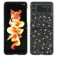 thumbnail image 1 of Sparkly Case for Samsung Galaxy Z Flip 4 5G, Slim Glitter Phone Case for Women Girls Slim Thin Cover Rugged Shockproof Protective for Samsung Galaxy Z Flip 4 5G 2022 Case Crystal, Black, 1 of 5