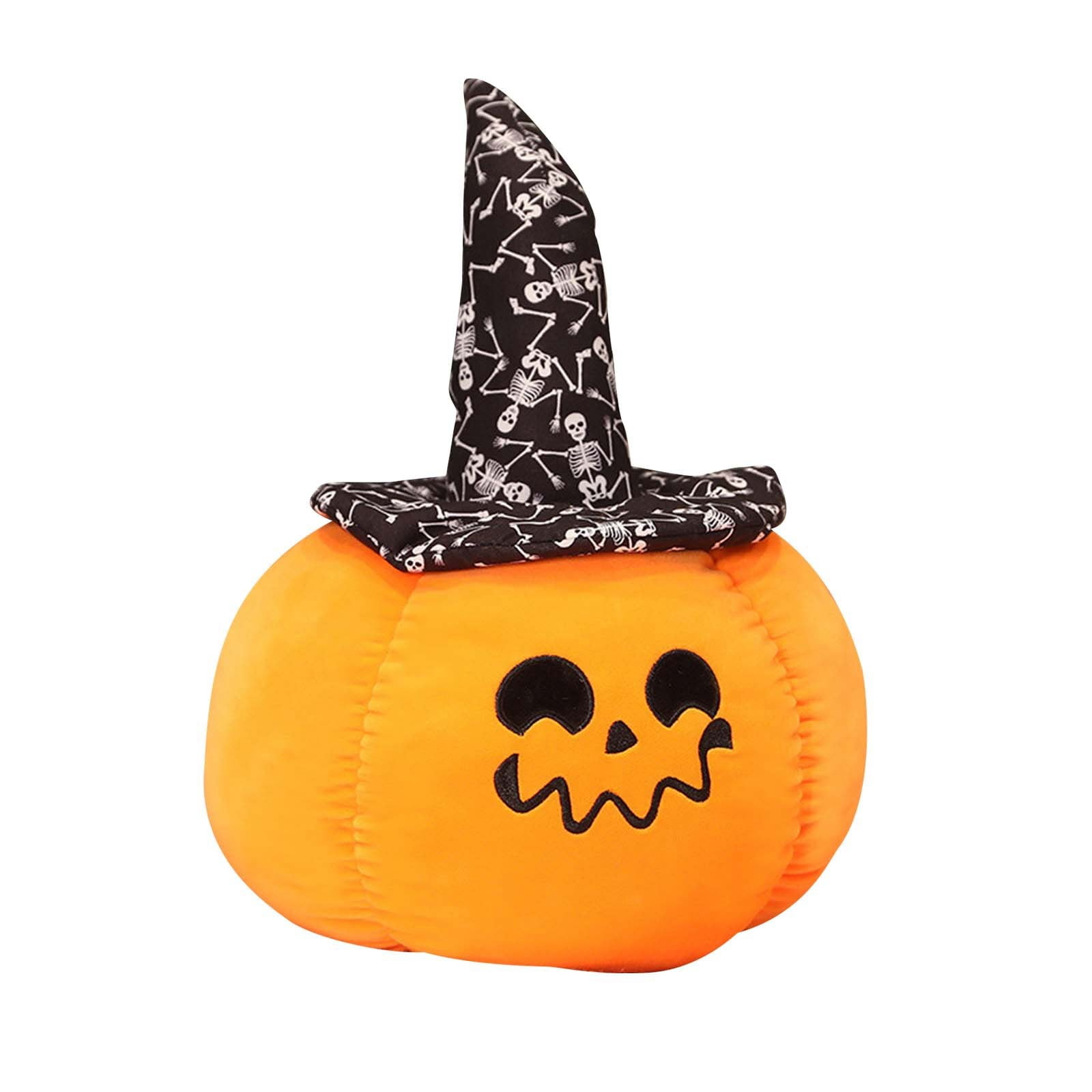 Sparkly Christmas Ornament Funny Pumpkin Pillow Doll With Hat