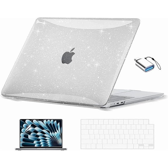 Sparkly Clear Case Kit for MacBook Air 13.6" M5/M4/M3/M2 A3449/A3240/A3113/A2681