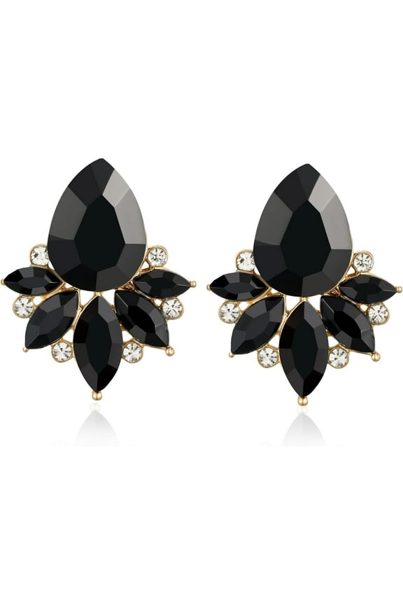 Sparkly Cluster Rhinestone Earrings for Women, Fancy Crystal Wedding Bridal Stud Earrings for Brides,Bridesmaid, Prom Formal Vintage Party Jewelry Gifts