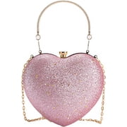 Sparkly Heart Shape Evening Clutch Purse