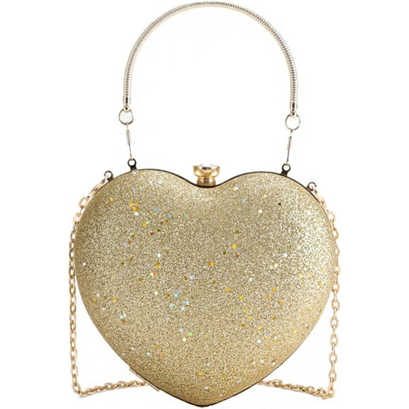Sparkly Clutch Purses for Women,Heart Shape Evening Clutch Bag, Purse Handbag for Formal Wedding Cocktail Party