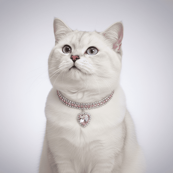 Sparkly Crystal Cat Collar with Heart Pendant Adjustable Rhinestone Necklace for Small Breed Dogs Luxury Pet Jewelry for Birthday Celebrations, Pink S
