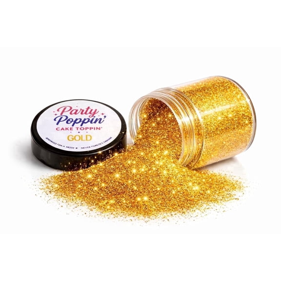 Sparkly Edible Glitter for Cakes, Cupcakes & Drinks GOLD 5 Gram Pot With Tear Drop Lid