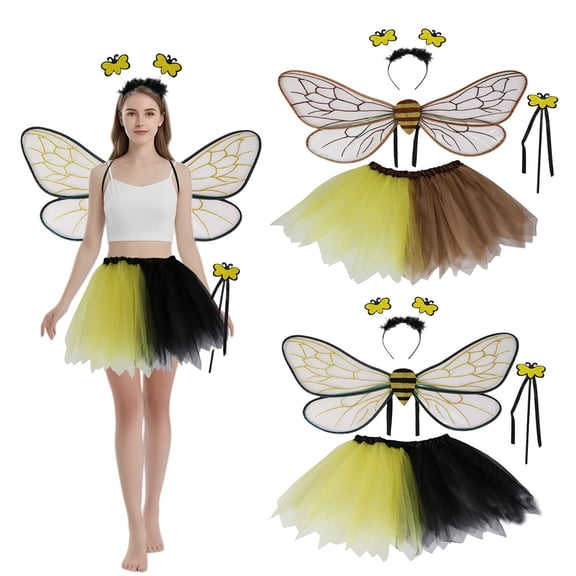 Sparkly Elastic Insect Fairy Wing Costume, Masquerade Holiday Cosplay Accessory, Adjustable Shoulder Strap Wing, Shiny Party Decor for Evening Event, Halloween Gathering, B-Coffee