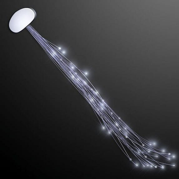 Sparkly Fiber Optic Hair Lights White