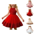 thumbnail image 1 of Sparkly Girls Party Dress with Sequin & Tulle Details, Summer Birthday Celebration Gown for Little Girl Princess Pageant Wedding Flower Girl Attire, 1 of 9