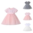 thumbnail image 1 of Sparkly Girls Summer Party Dress with Glitter Layered Skirt, Toddler Birthday Pageant Gown, Sequin Tulle Tutu Flower Girl Wedding Communion Formal Wear, 1 of 8
