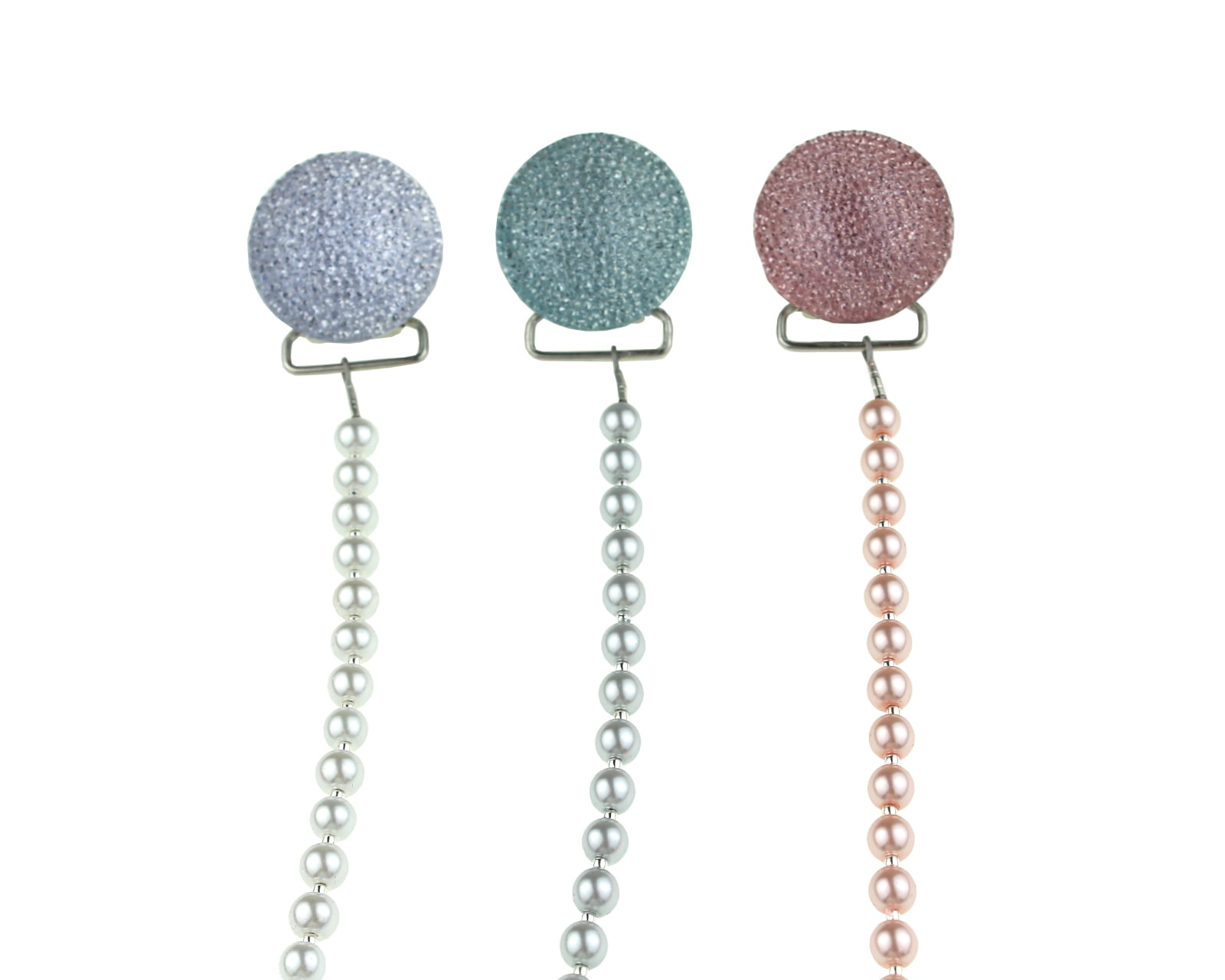 Sparkly Glitter Crystal with Swarovski Crystals & Matching Pearl Pacifier Clip
