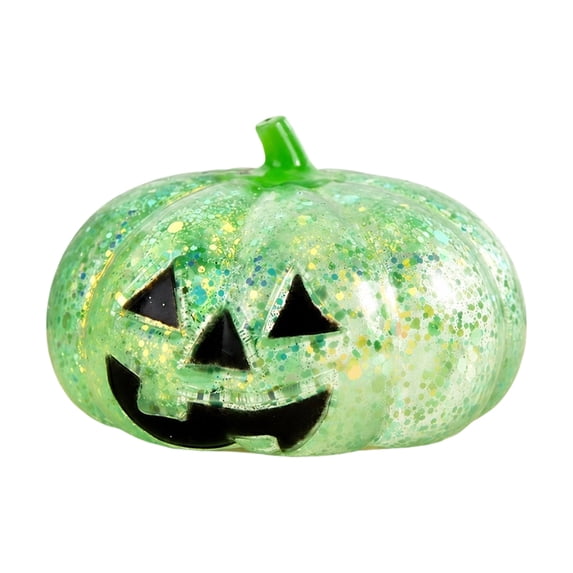 Sparkly Glitter Pumpkin Squishy Toy, Slow Rising Jack-O-Lantern Squeeze Toy, Halloween Party Favors, Stress Relief Fidget Squishy for Kids Classroom Prizes