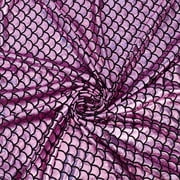 Sparkly Hologram Spandex Printed Fish Scale Fabric Stretch Fabric Medium Orchid 150x0.08cm